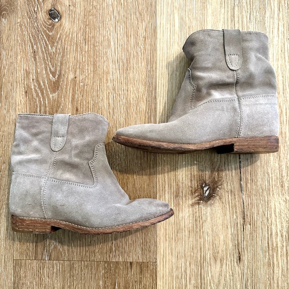 Isabel Marant // Light Grey Suede Ankle Boots - Picture 1 of 5